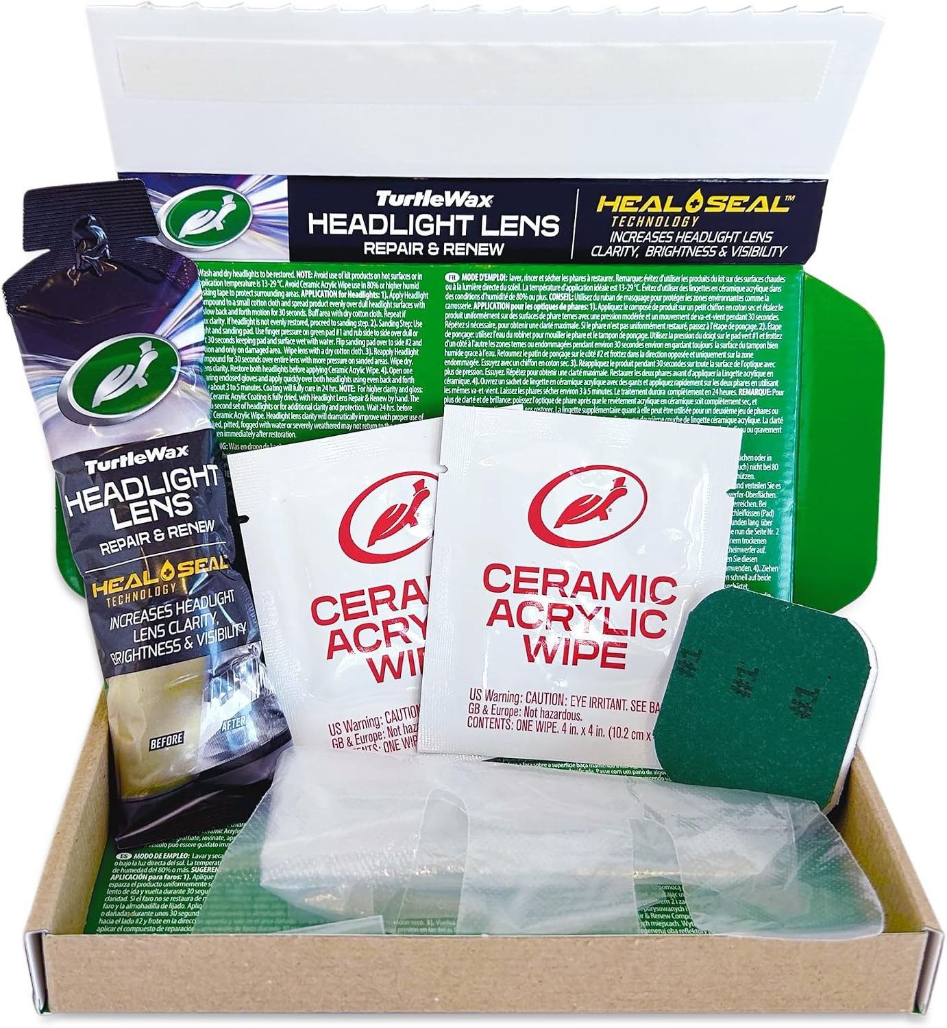 Car Headlight Restoration Kit Removes Oxidation Includes Polishing Pad