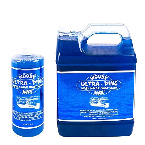 Woody Wax Ultra Pine Wash N Wax Boat Soap Removes Salt Deposits 34 Oz WSH32