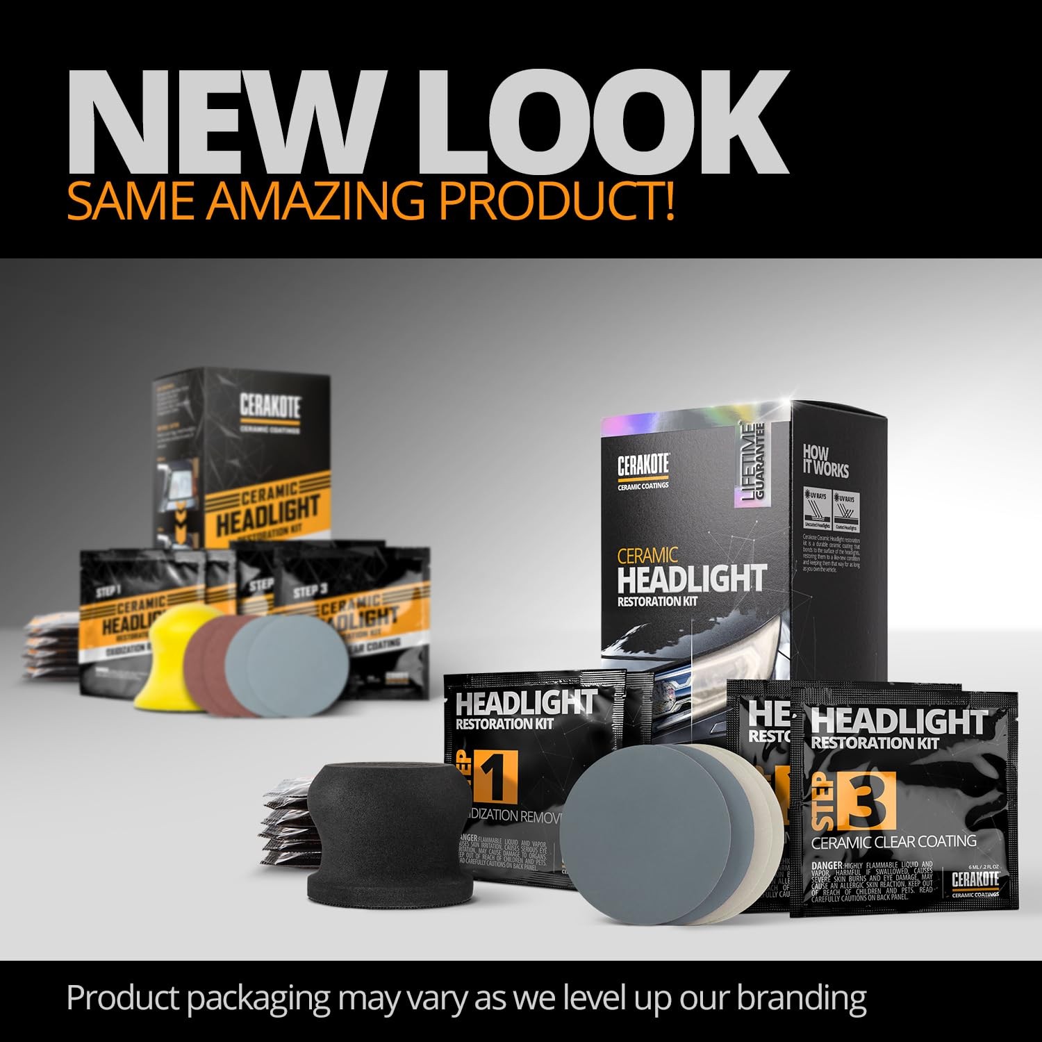 CERAKOTE® Ceramic Headlight Restoration Kit – Guaranteed 1 VEHICLE KIT, Clear
