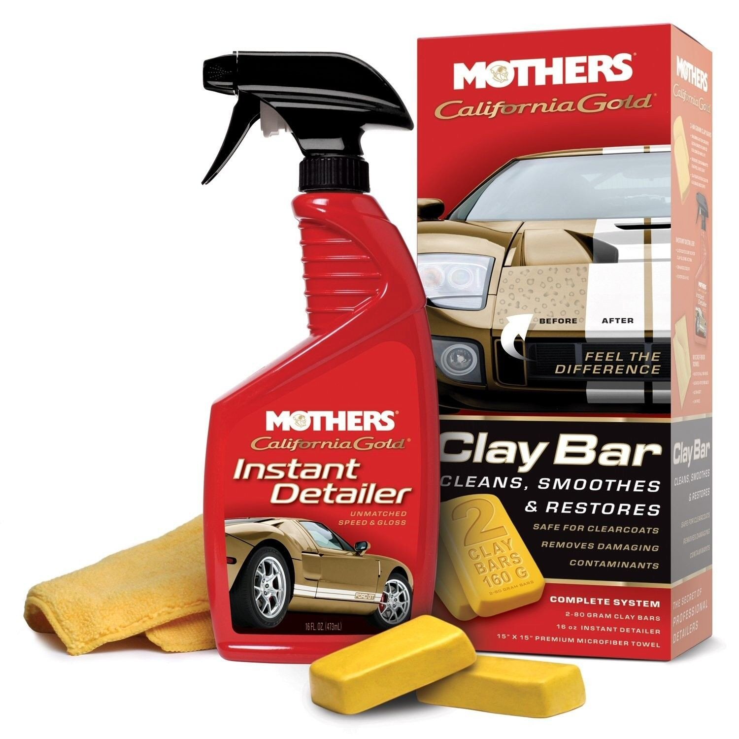 Mothers 07240 California Gold Clay Bar Includes 2 Clay Bars W/ Showtime