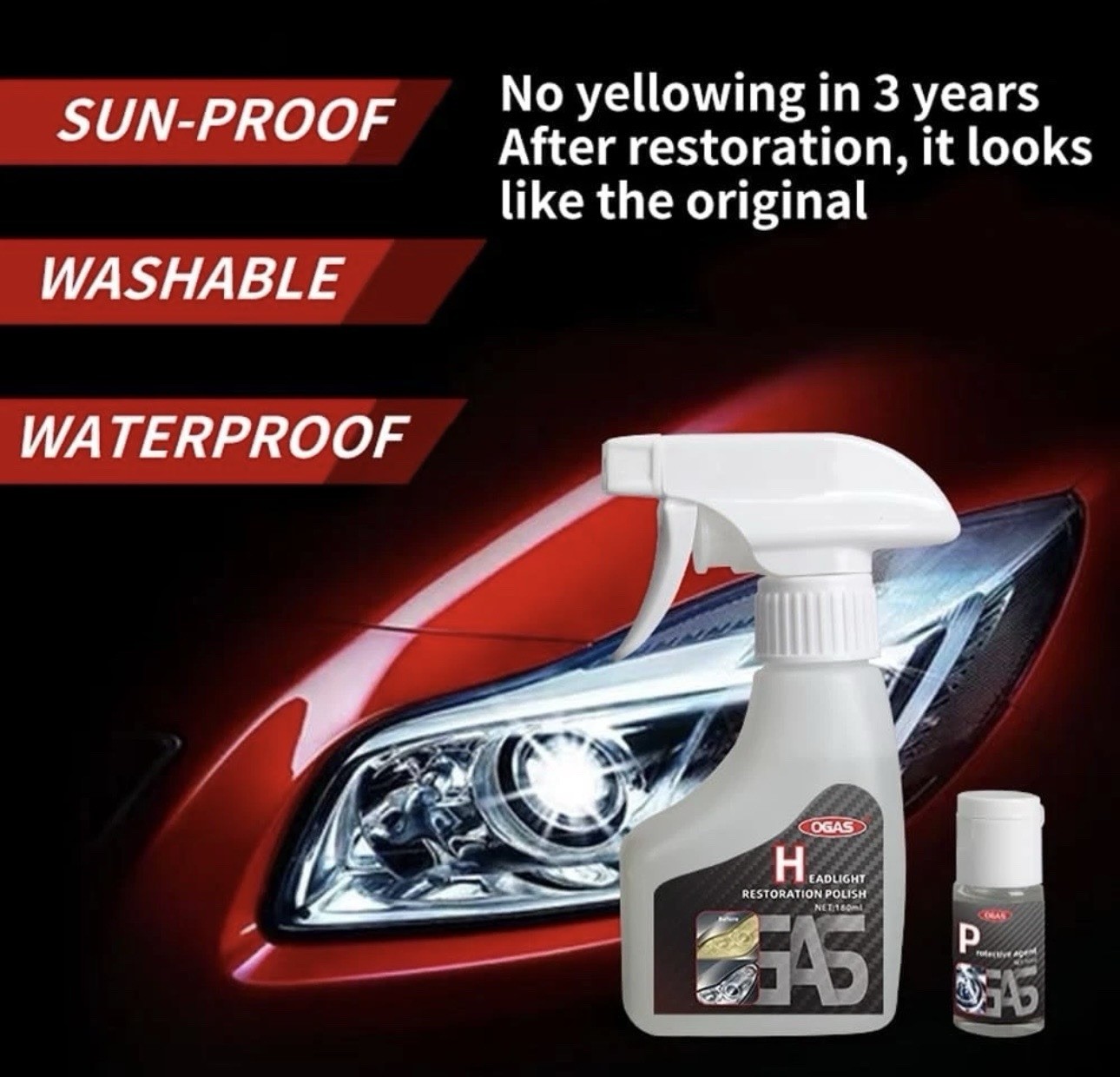 Automotive Headlamp Restoration Fluid Oxidized, Headlight Refurbishment Kit,…