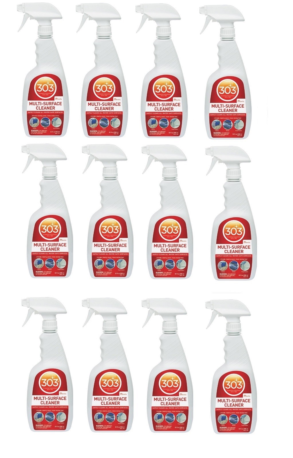 303 Products 30207 Set of 12 Multi-Surface Cleaner 32 fl. oz. Spray Bottles
