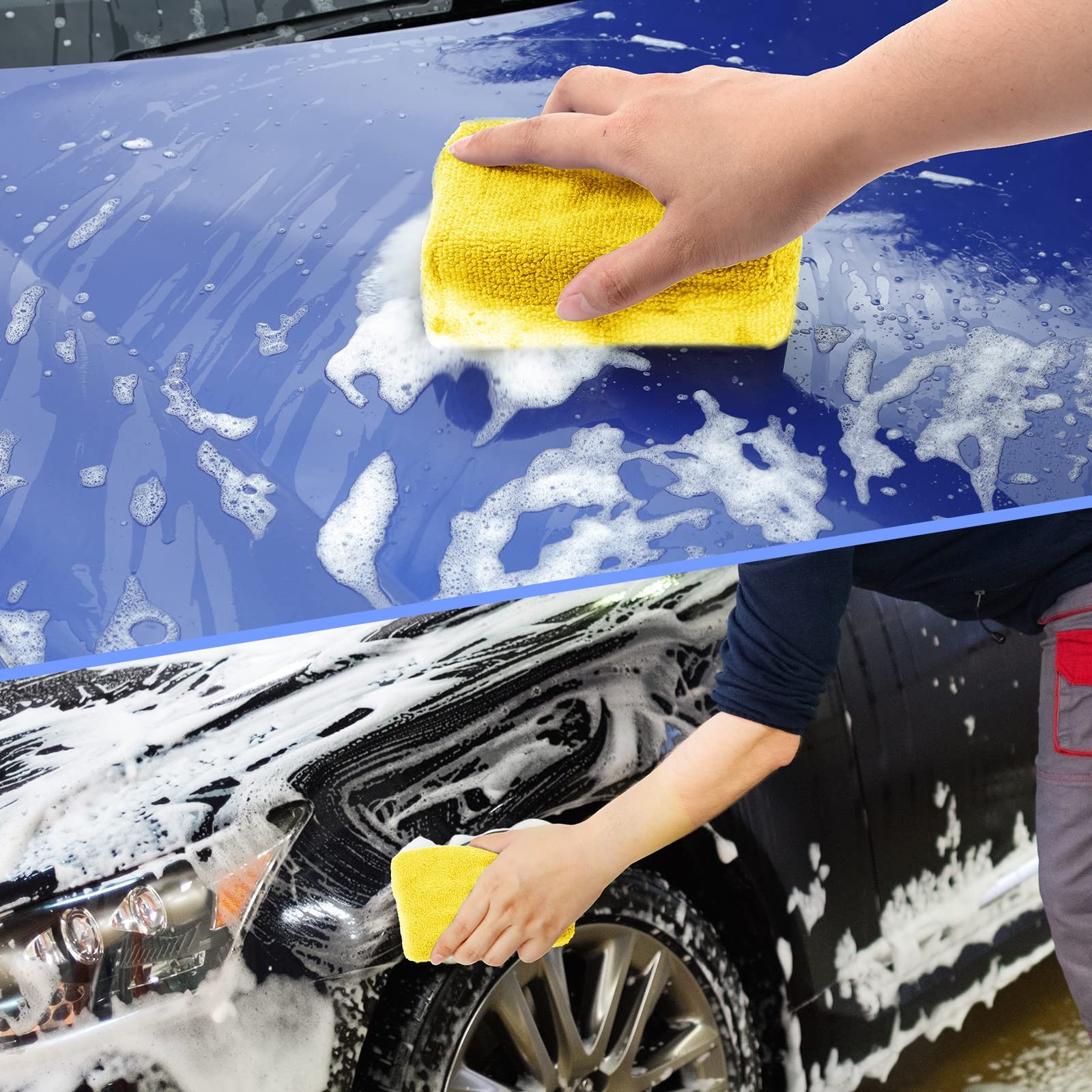 12 Pack Microfiber Applicator Pad Sponge for Car Include Yellow