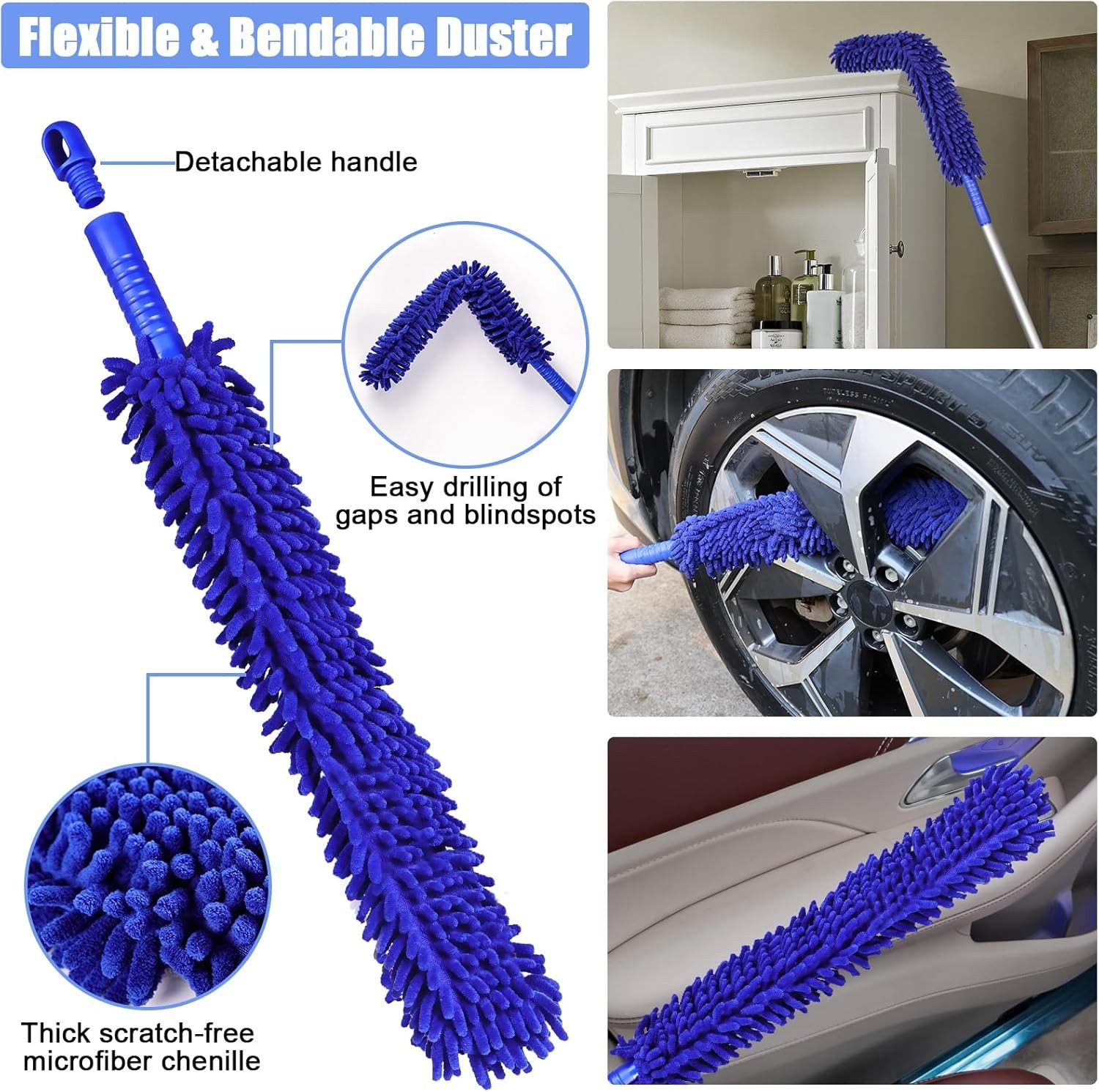 Professional Car Wash Kit – 62″ Long Handle Brush