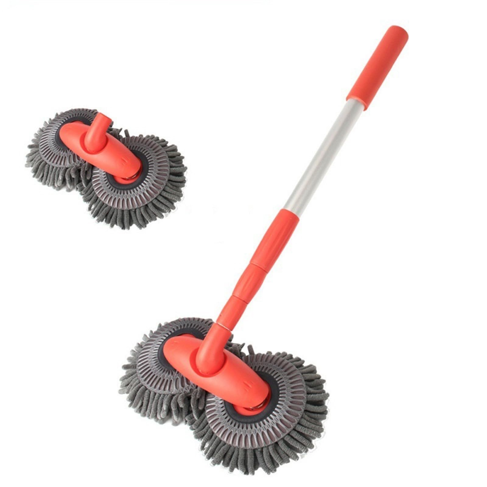 Retractable Double Head Car Wash Brush – 360° Rotating Microfiber Mop Kit, Scrat