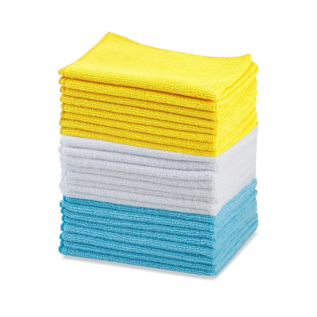 Basics Microfiber Cleaning Cloths, Ultra Absorbent, Lint Free, Streak Free