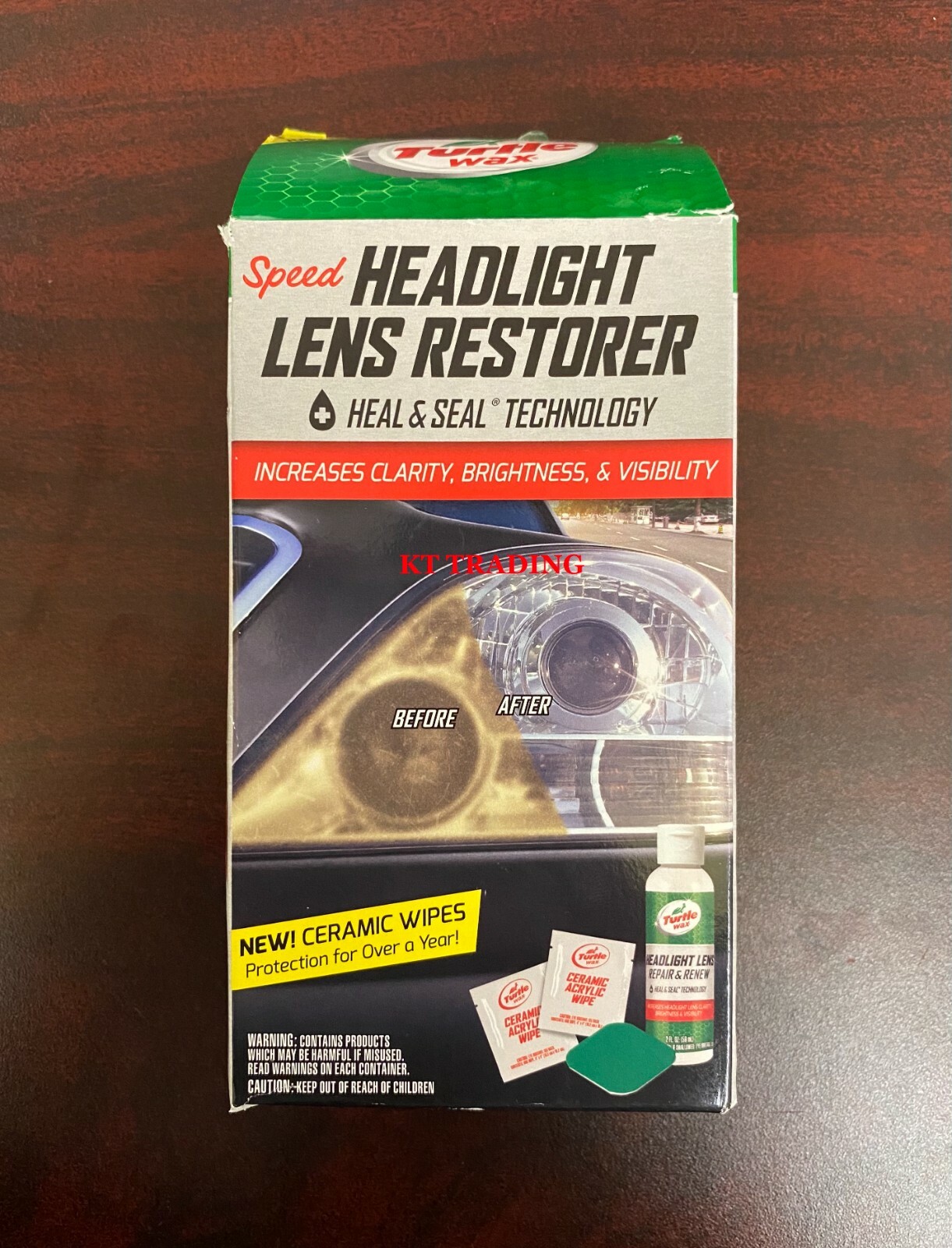 Turtle Wax Auto Car HEADLIGHT LENS RESTORER Polish Kit ~ Over 1 Year Protection