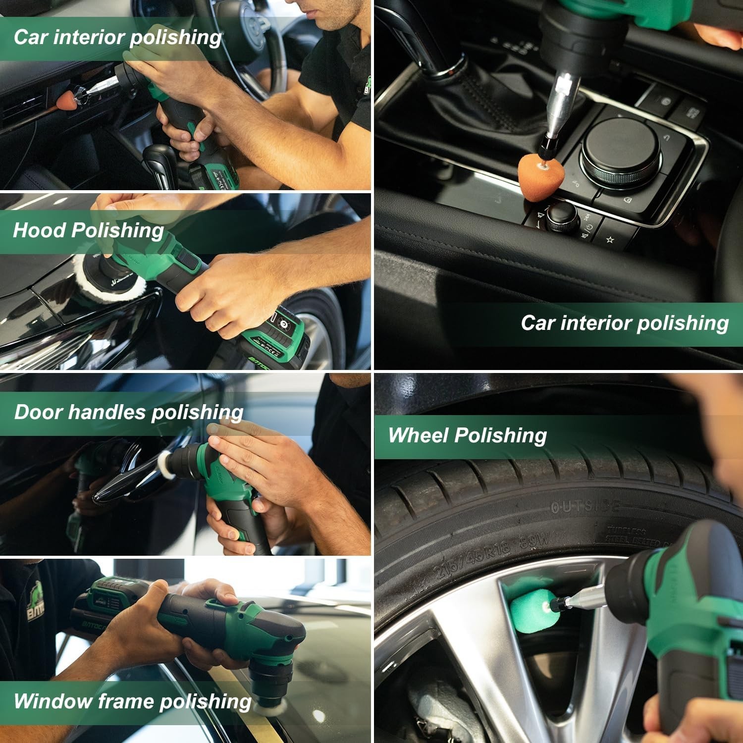 BATOCA S4 Cordless Multi-Polisher-Set, with 2Pcs 12V 2.5Ah Batteries