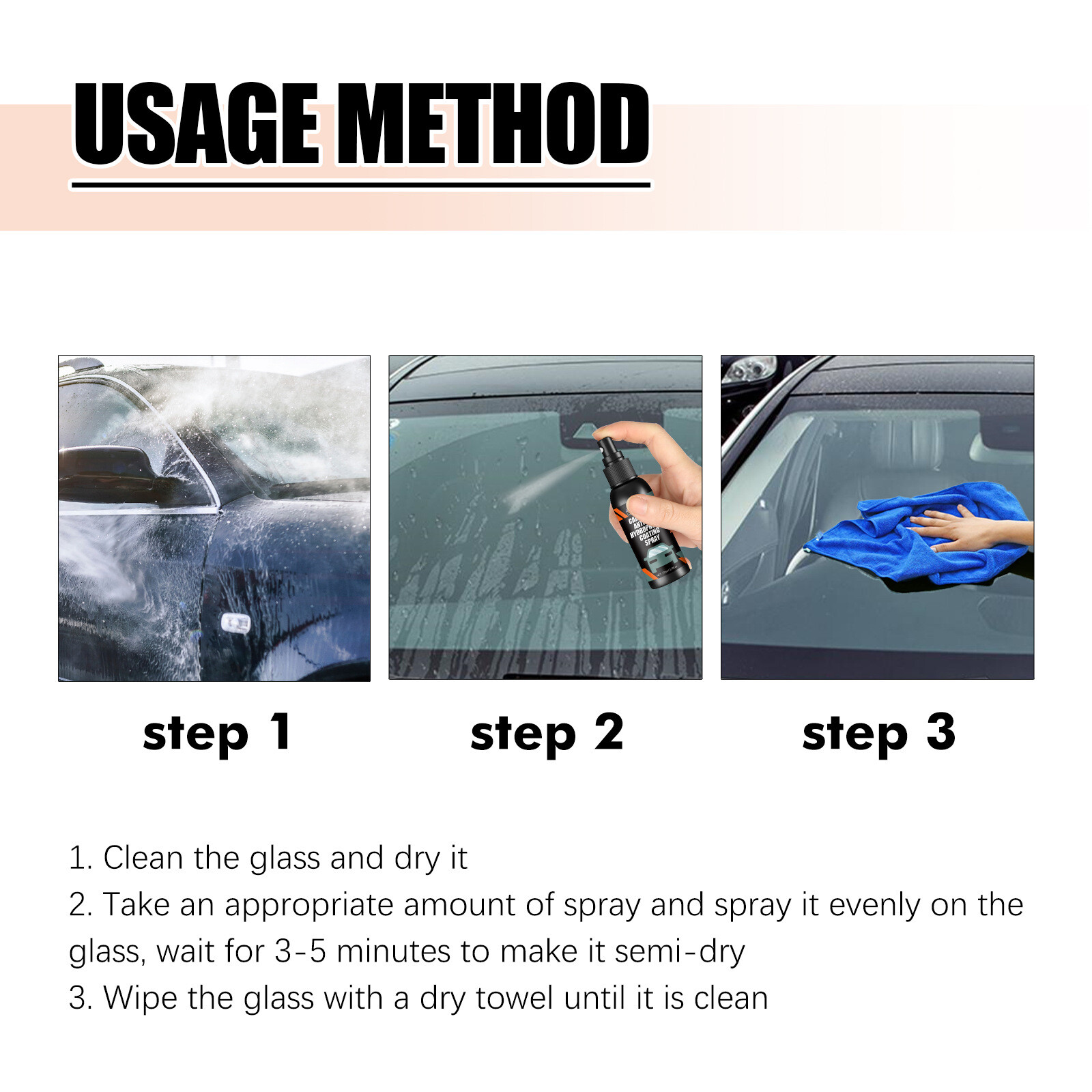 100ml Water Repellent Spray Anti Rain Coating Car Glass Hydrophobic Anti-rain