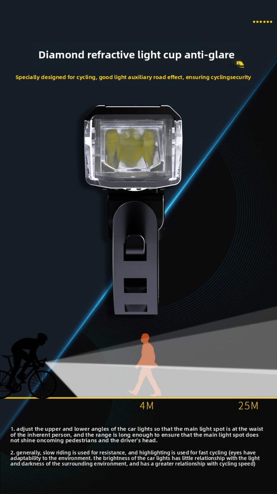 Bicycle lights bike cycling TYPE-C charging digital display