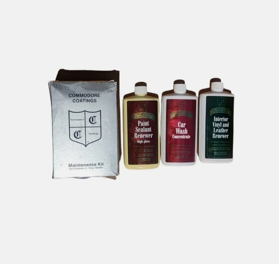 Commodore Coatings Maintenance Kit: wash, leather renewer, paint sealant wax