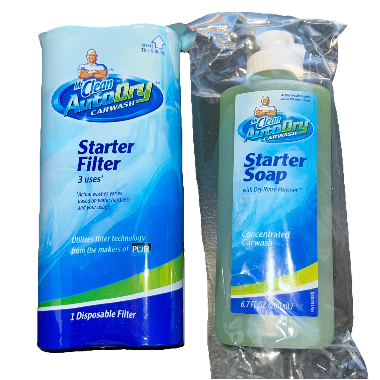 Mr Clean AutoDry Car Wash Starter Filter 3 Uses and Starter Soap 6.7 oz Sealed