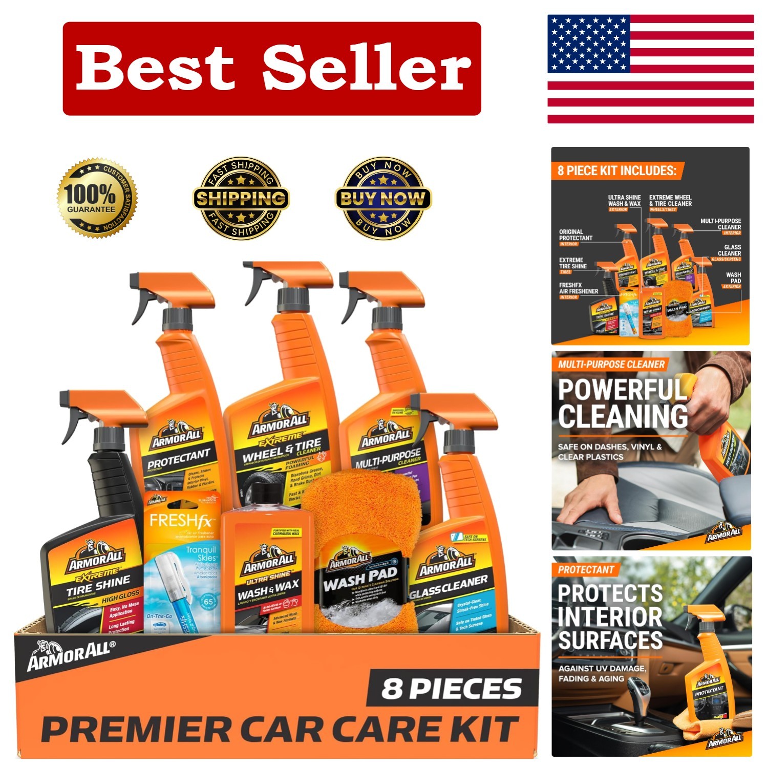 Ultimate Car Cleaning Supplies Kit: 8 Essential Products for a Flawless Finish