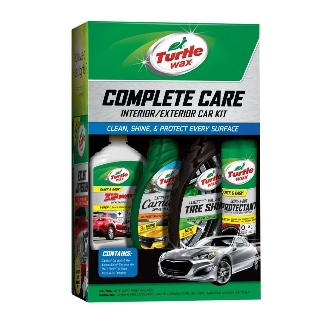 Turtle Wax Interior and Exterior Complete Car Care Kit, 4 Items