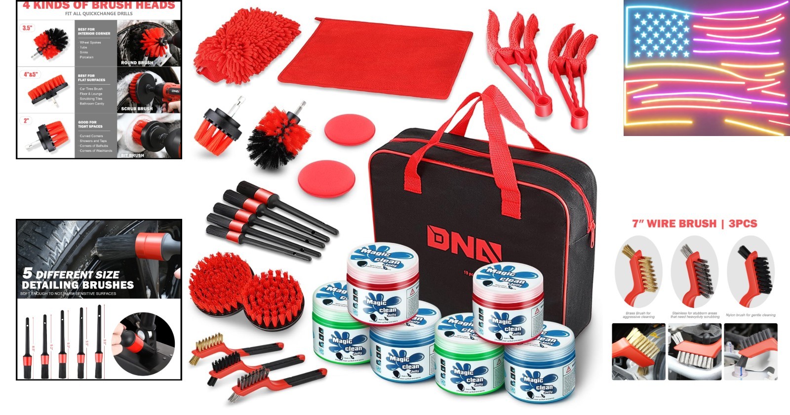 25pcs Car Detailing Brush Set, Car Detailing Kit, Interior Kit with Drill Bru…
