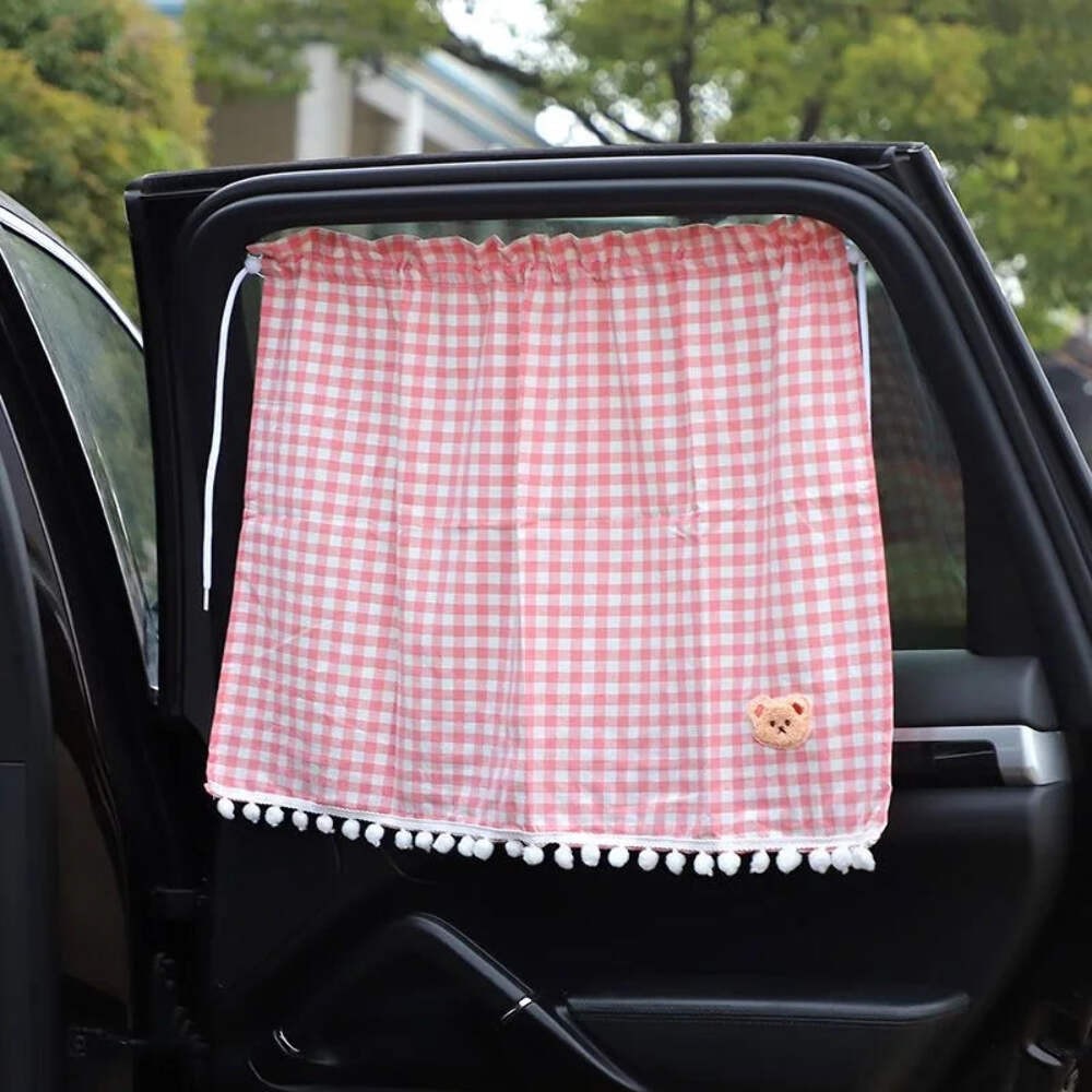 1pc Universal Car Sun Shade Curtains Cute Cartoon Bear Rear Side Window