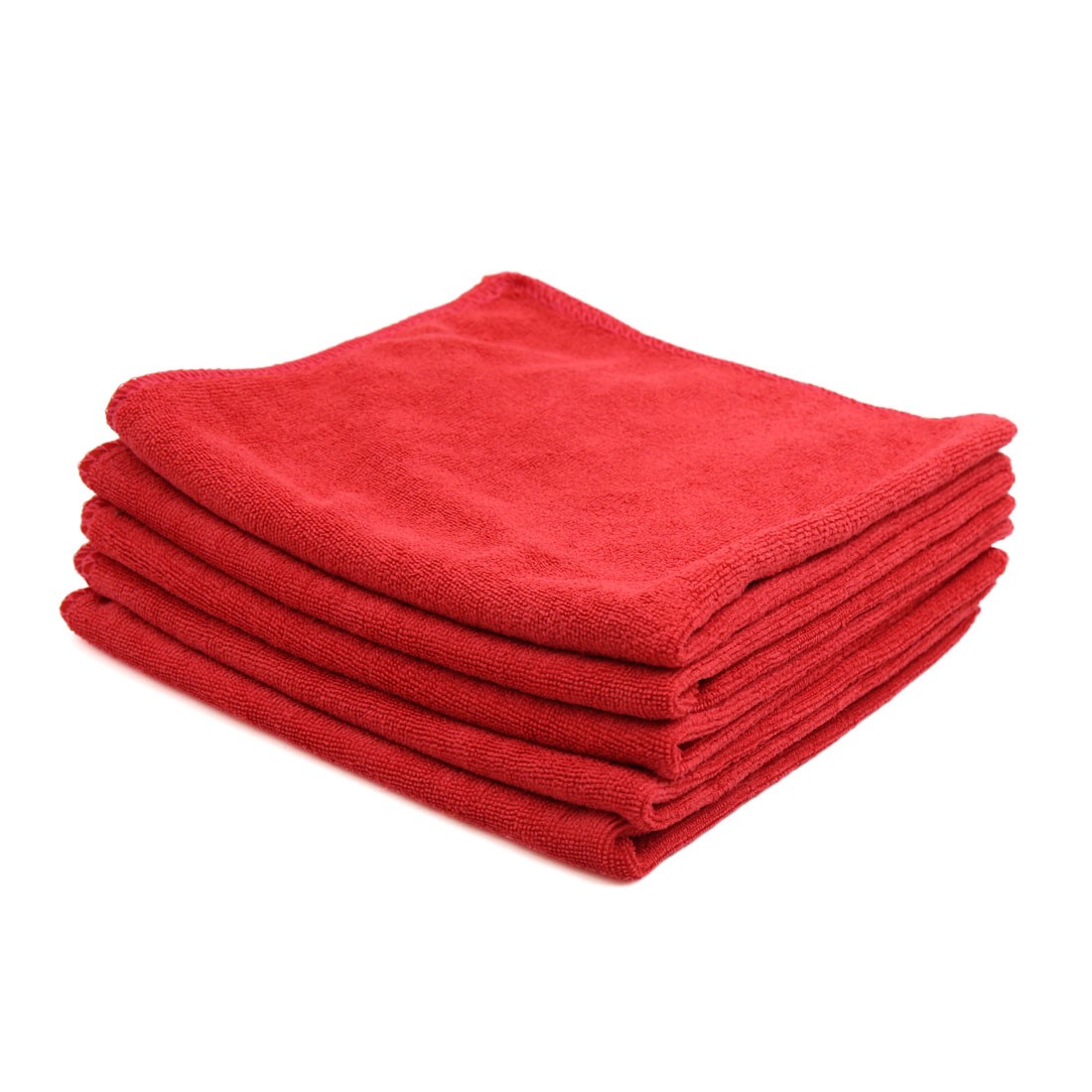 5pcs 40 x 40cm 300GSM Microfiber Home Car Towel Drying Washing Cloth Red