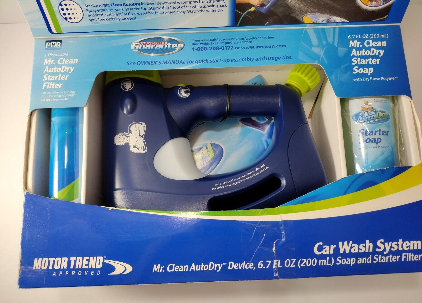 Mr. Clean AUTO DRY Spot-Free Carwash System STARTER KIT With Soap & Filter NEW!