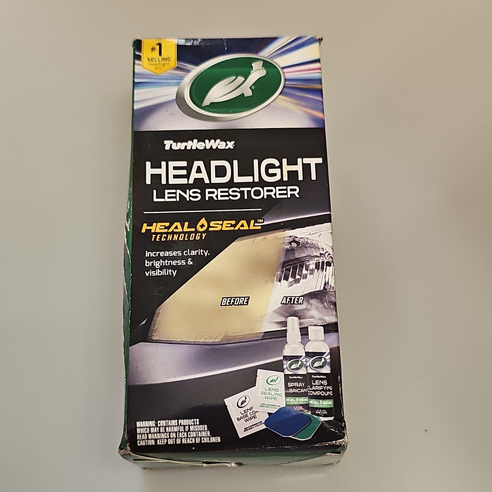 Turtle Wax Speed Headlight Lens Restorer Kit – Heal & Seal Technology