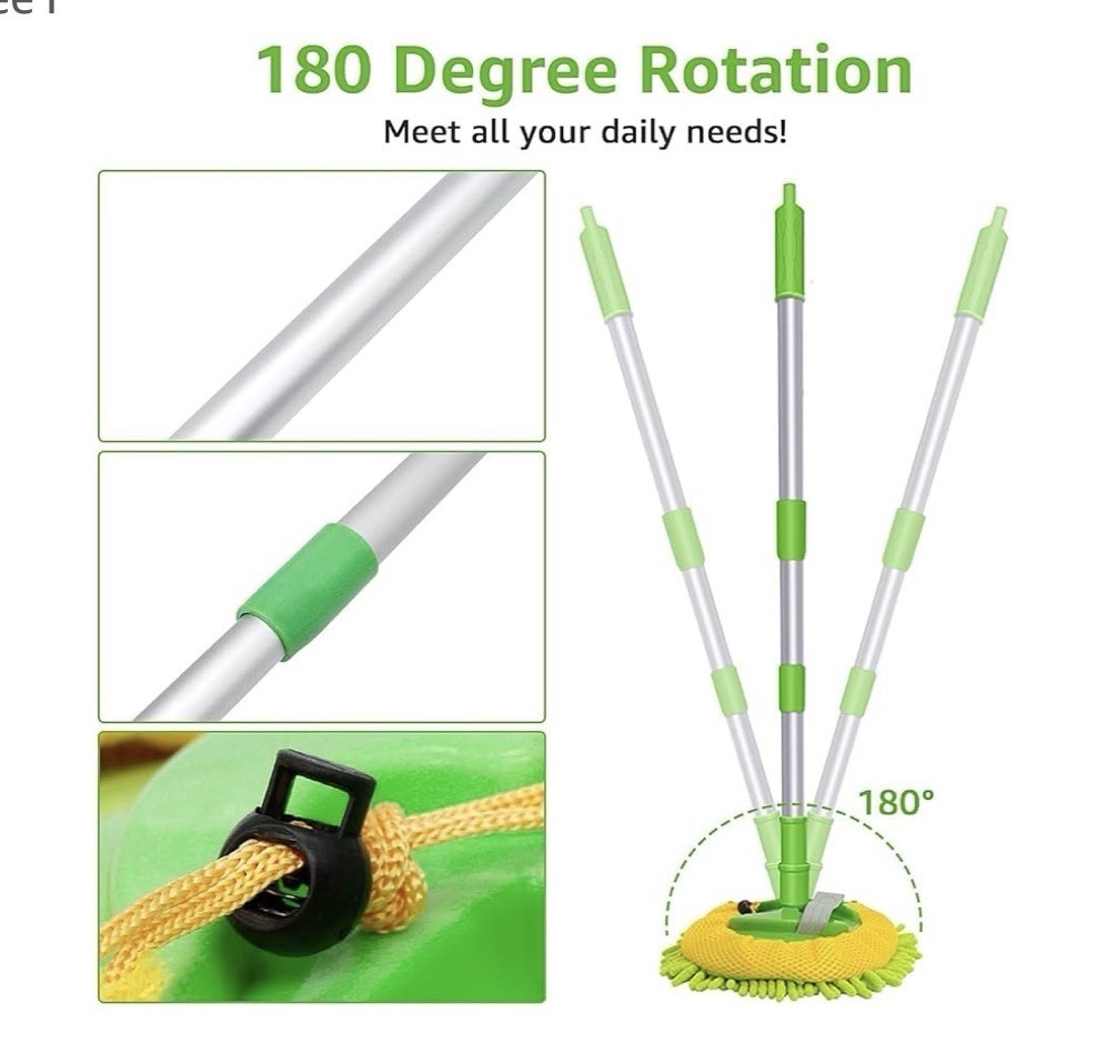 Car Wash Brush & Handle BOGO 2 Expandable Handle 4 Chenille Non-Abrasive Brushes