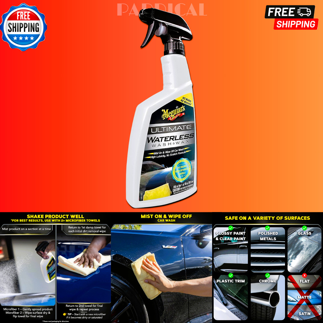 Meguiars G3626 Ultimate Waterless Wash & Wax for Cars, 26 Fluid Ounces