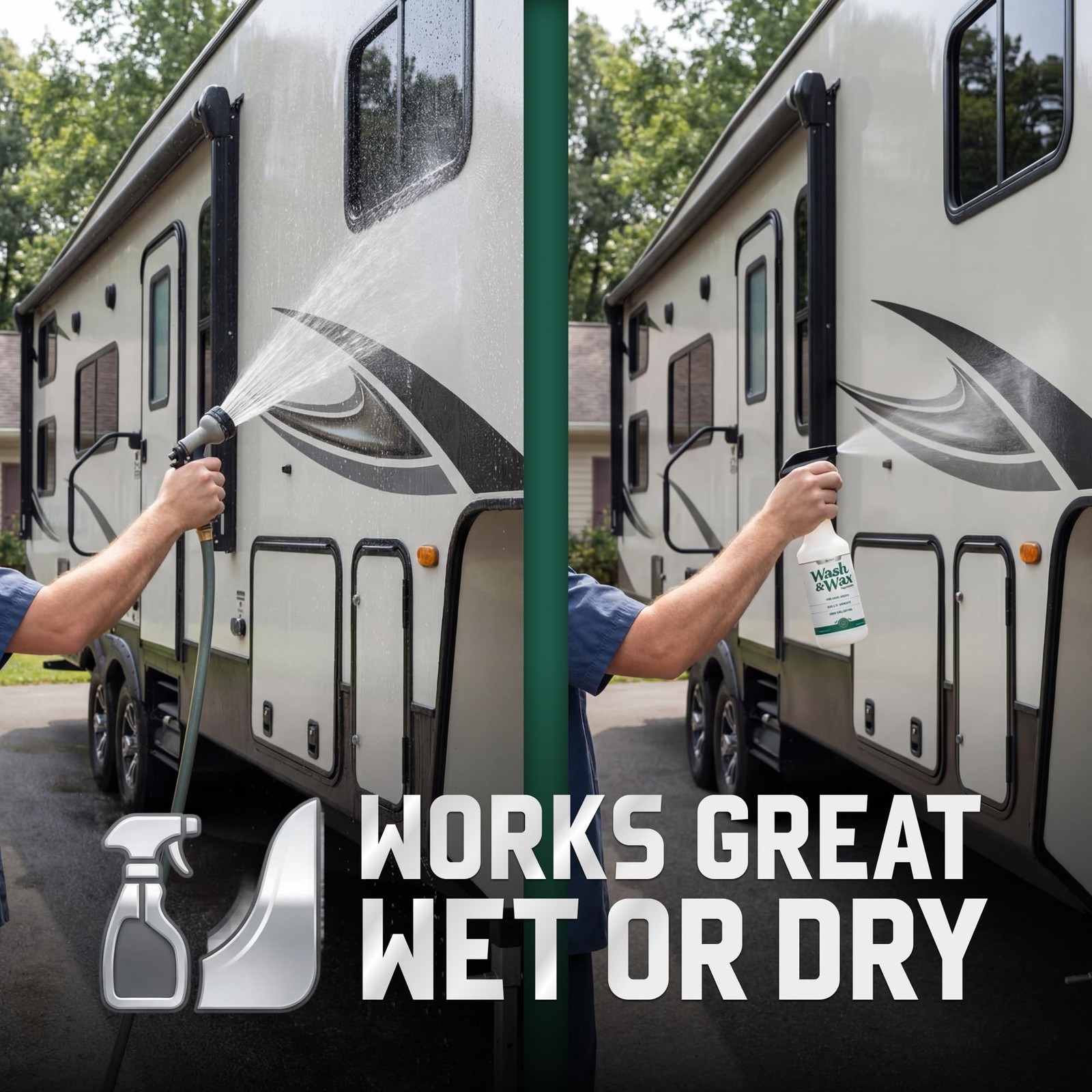 Liquishine Wash & Wax RV Cleaner, 2-in-1 Exterior 20 Fl Oz (Pack of 1)