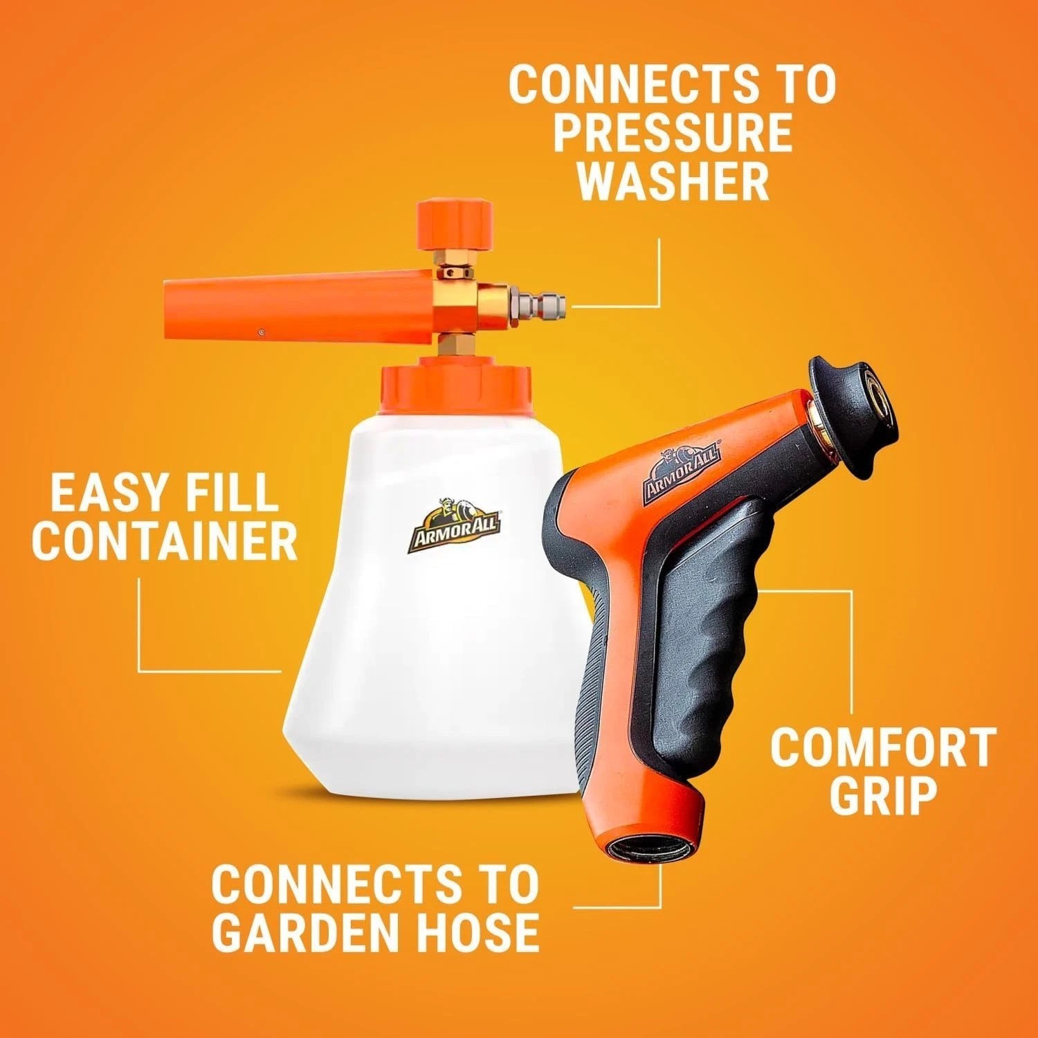 2-in-1 Foam Cannon Kit – Car Wash & Detail Cleaning Kit for Power Washers, Ga…