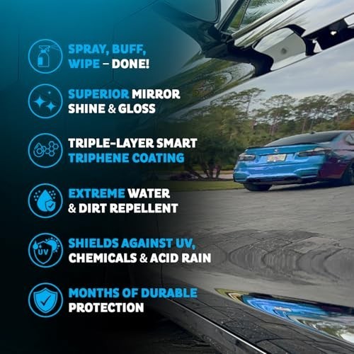 Waterless Car Wash Spray 40 oz Kit with Microfiber Cloths Quick Detailer Shine