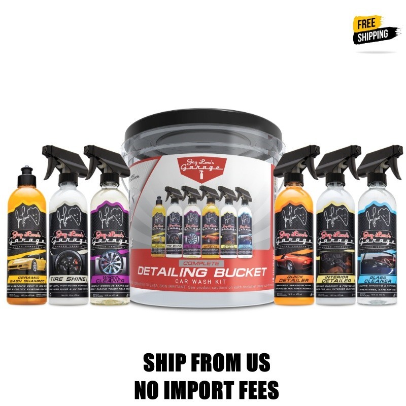 Jay Leno’s Garage Complete Detailing Bucket Car Wash Kit – 8-Piece All-in-One Ca