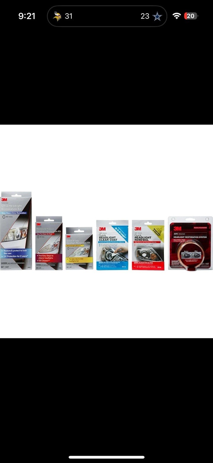 3M Quick and Easy Headlight Restoration Kit, Removes Light Yellowing Exp 4-10-27