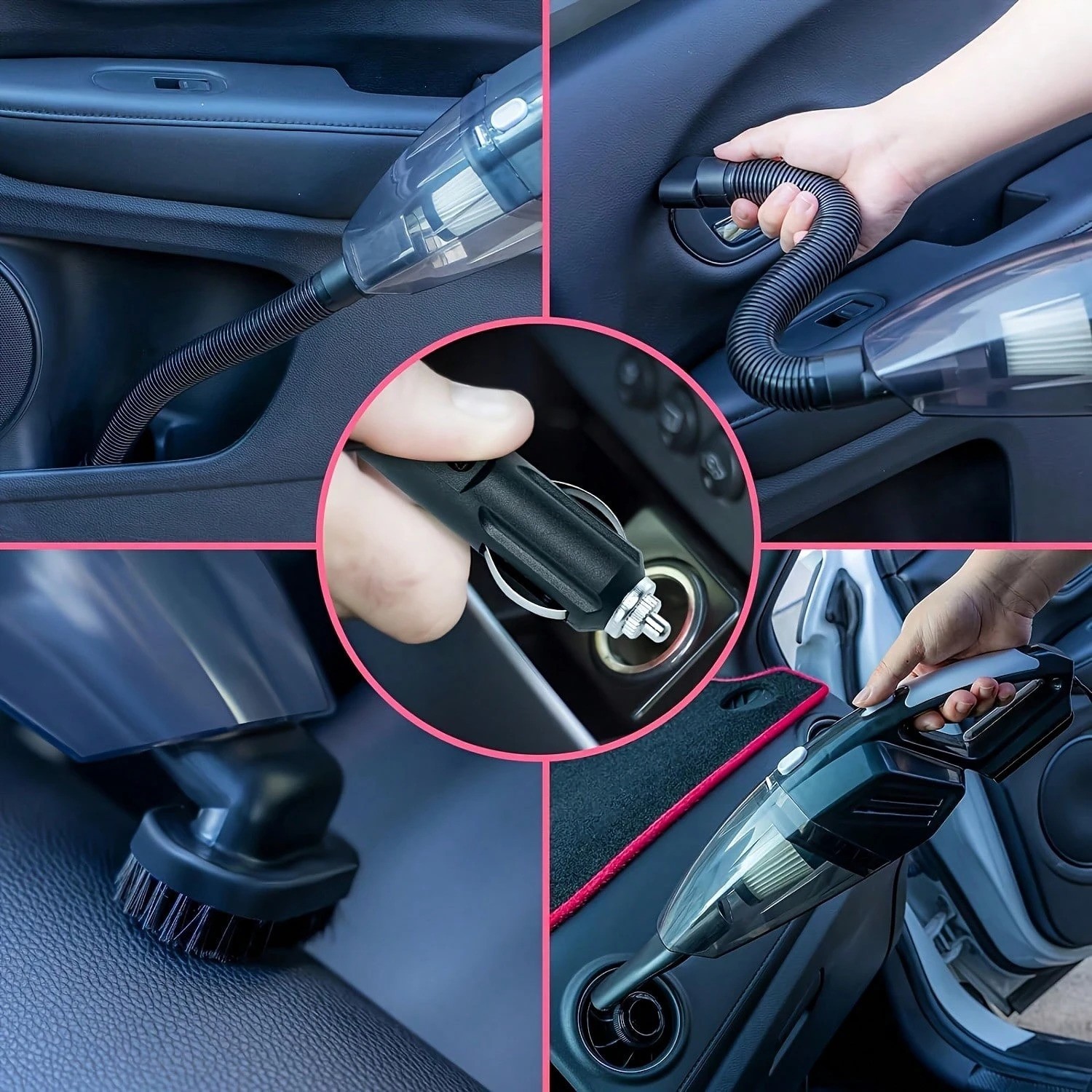 19 Piece Car Cleaning Kit Handheld Vacuum Interior Detail Tools