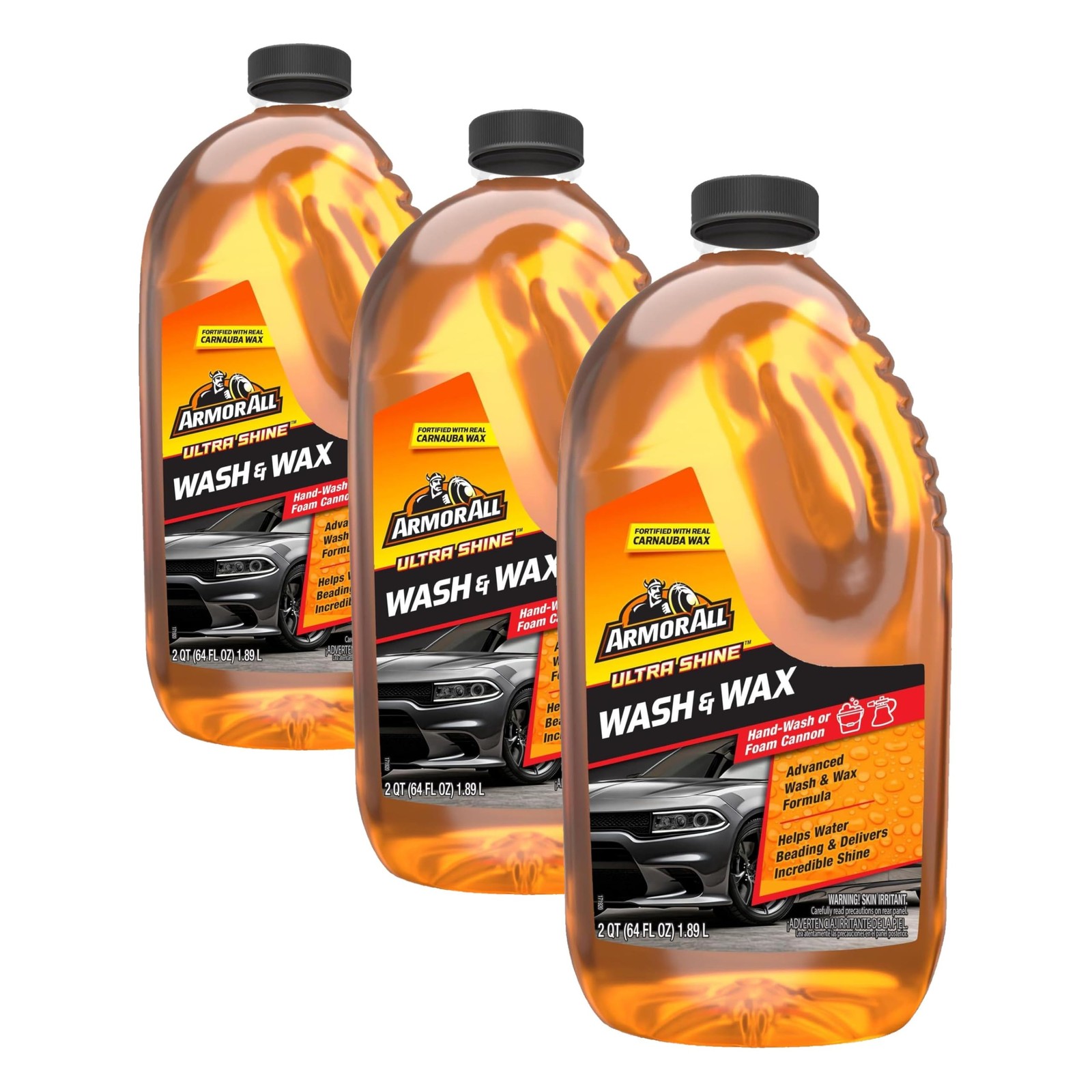 Armor All Ultra Shine Car Wash and 64 Fluid Ounces (Pack of 3), One Color