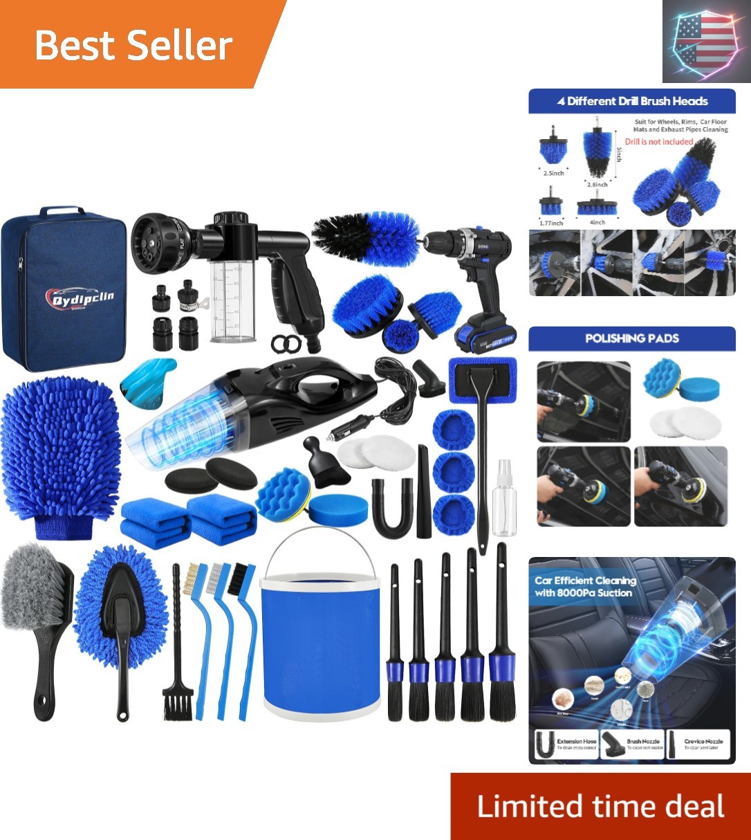 45Pcs Car Detailing Kit, Car Detailing Brush Set, Car Wash Cleaning Kit, Car …