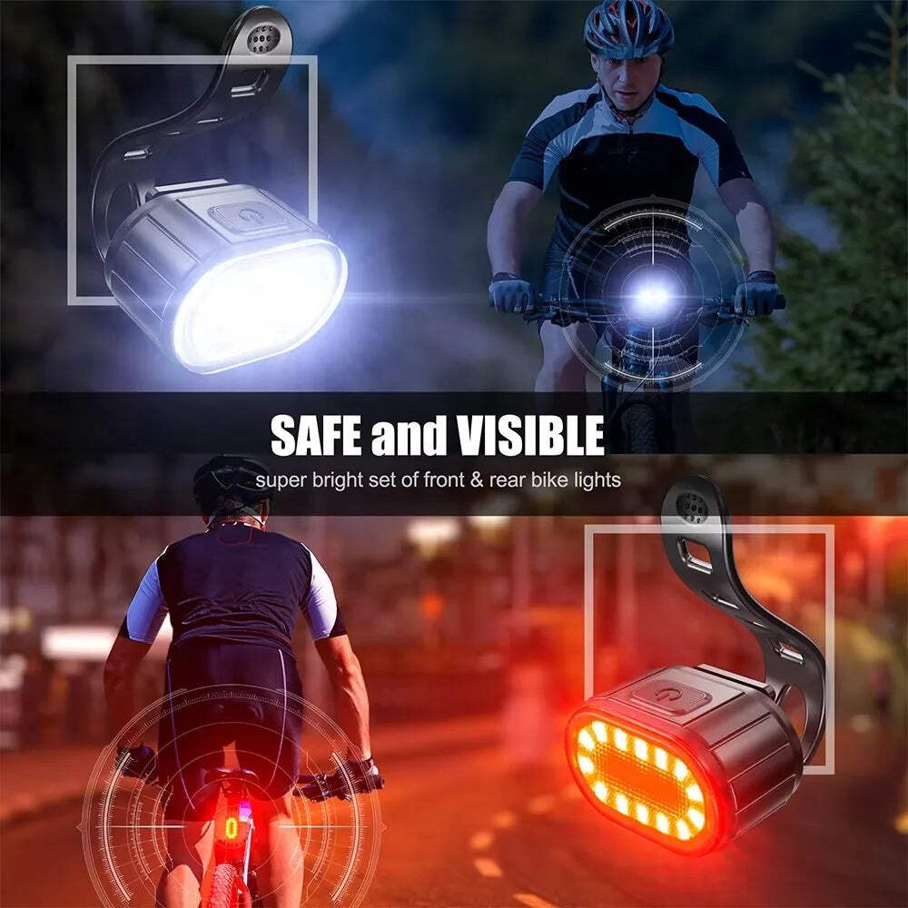 Cycling Bicycle Front Rear Light Set Bike USB Charge Headlight MTB