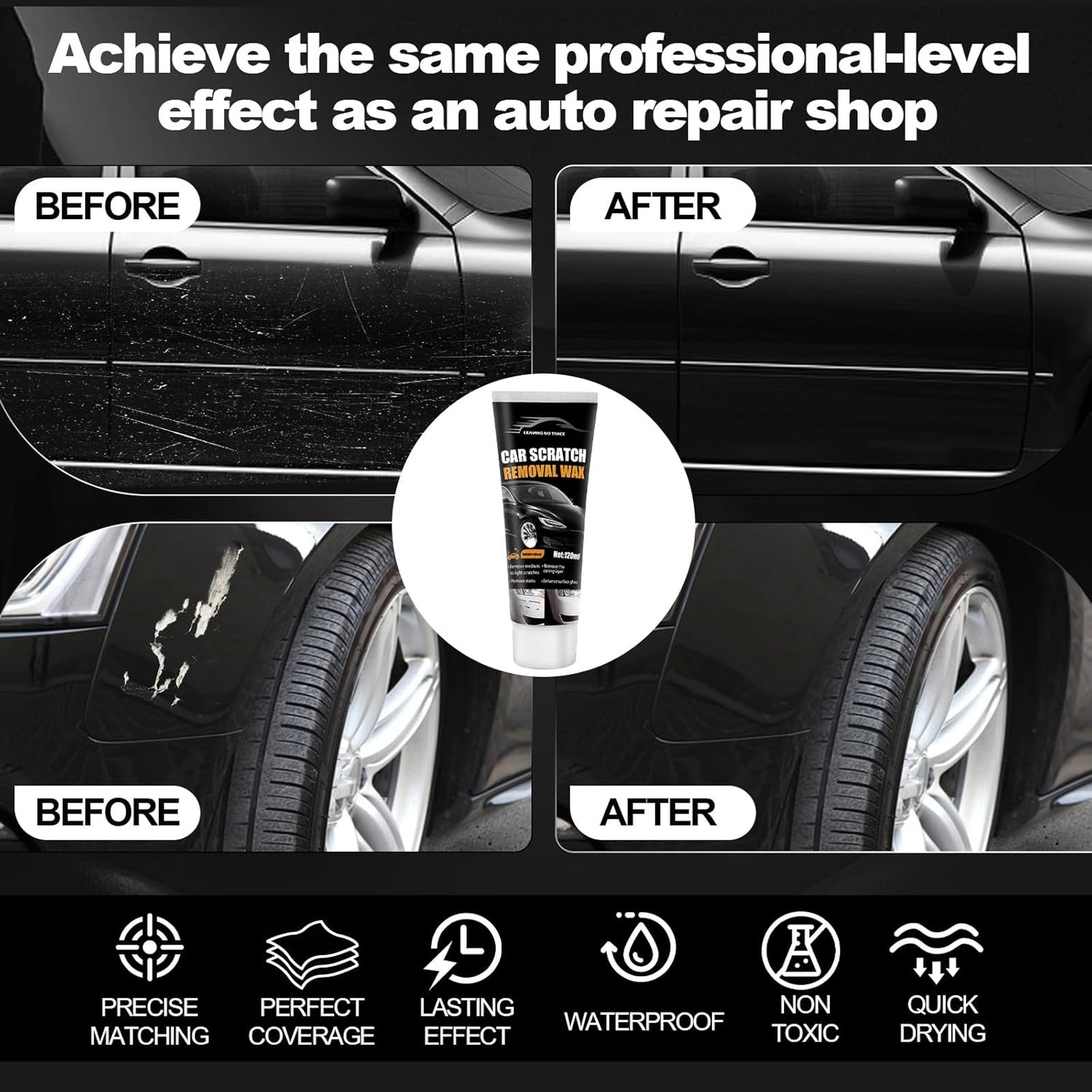 Car Scratch Remover Kit for Deep and Light Scratches, Vehicle Paint Repair