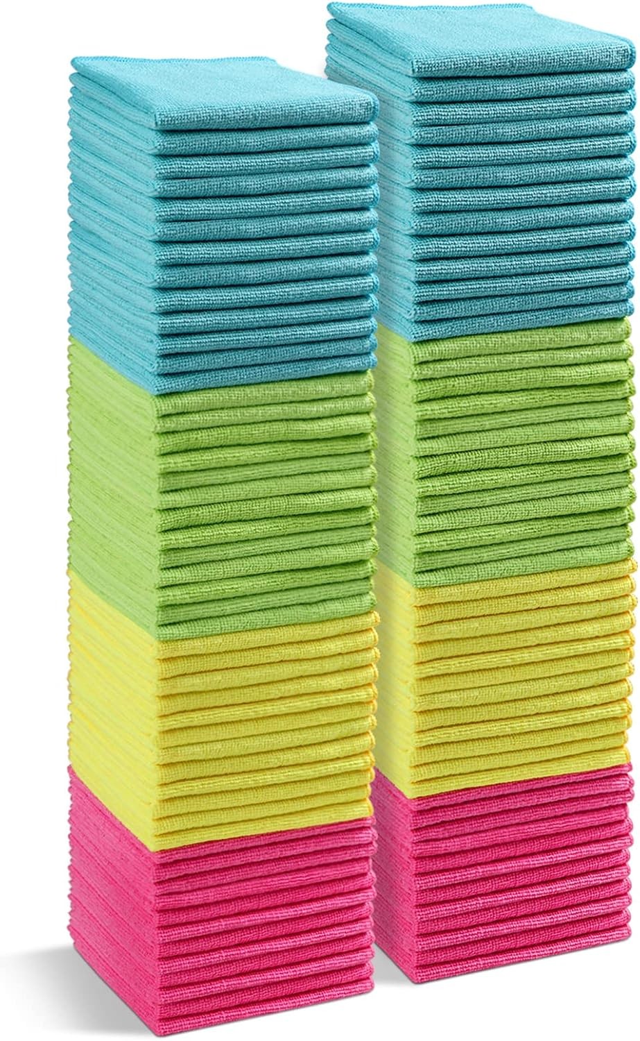 Microfiber Cleaning Cloths, 100 Pack Cleaning Cloths, 4 Color Cleaning Cloths