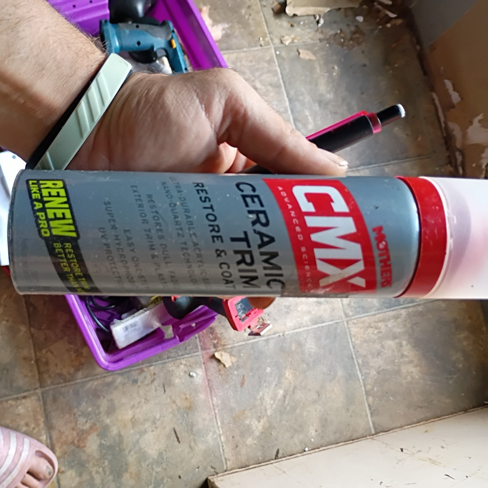 Mothers CMX CERAMIC TRIM RESTORE & COAT Restores Dull Faded Ext Trim & Plastic