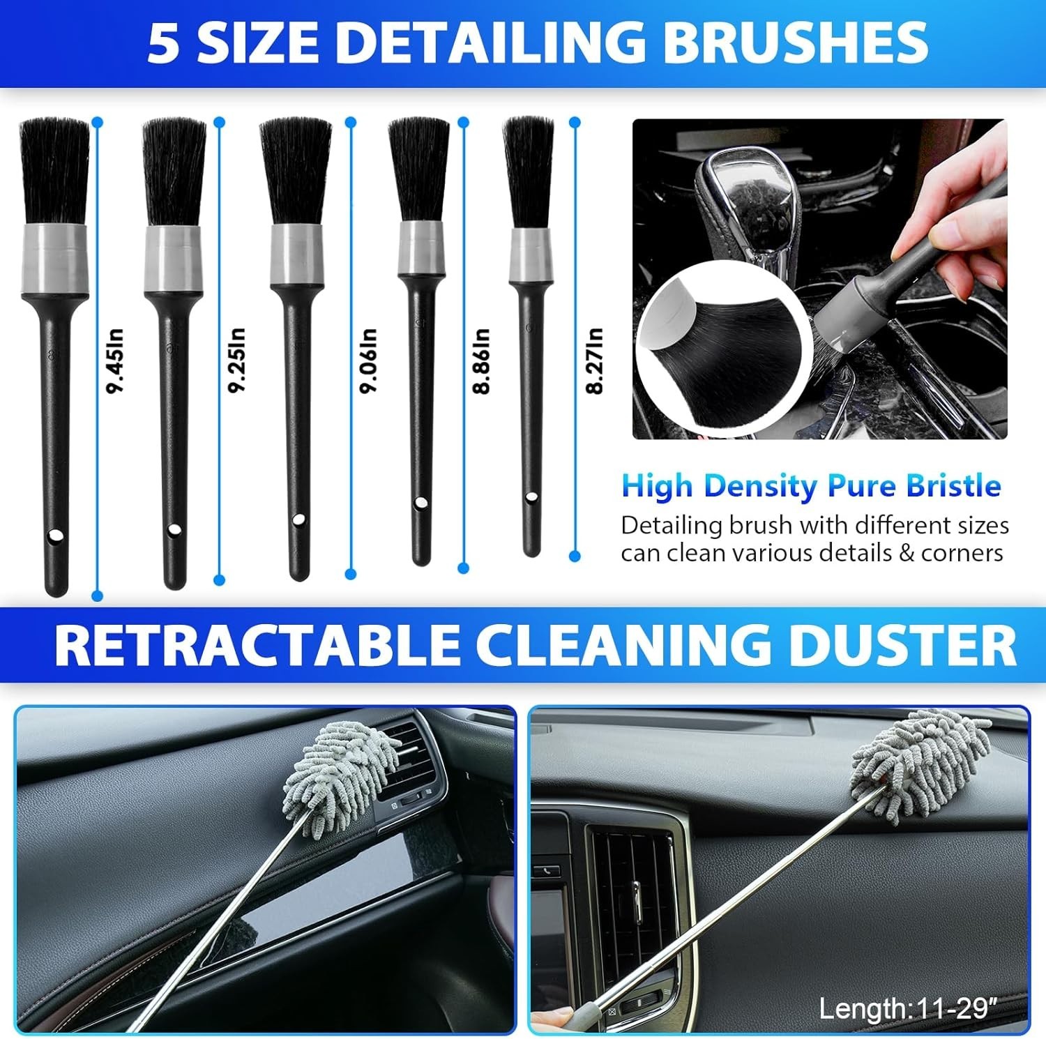 Ultimate 31-Piece Car Cleaning Kit with High-Power Handheld Vacuum & Brushes