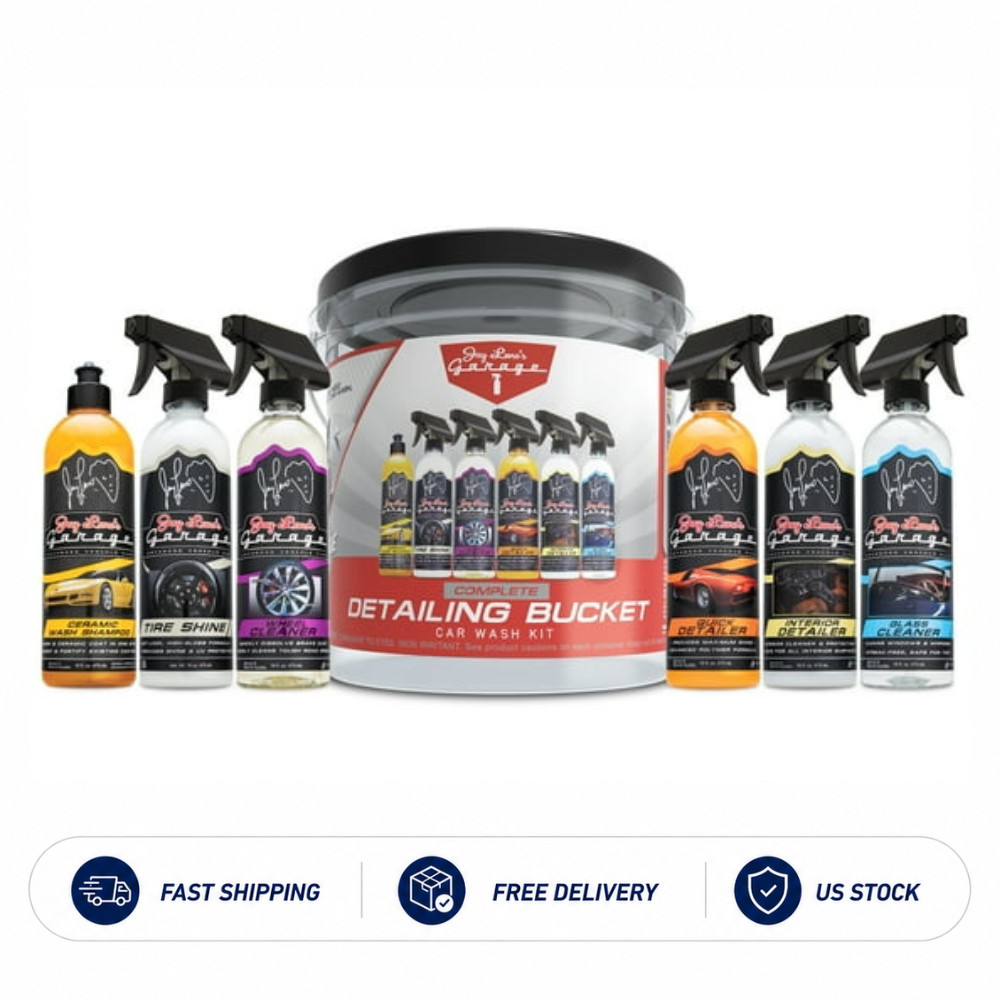 Jay Leno’s Garage Complete Detailing Bucket Car Wash Kit – 8-Piece All-in-One