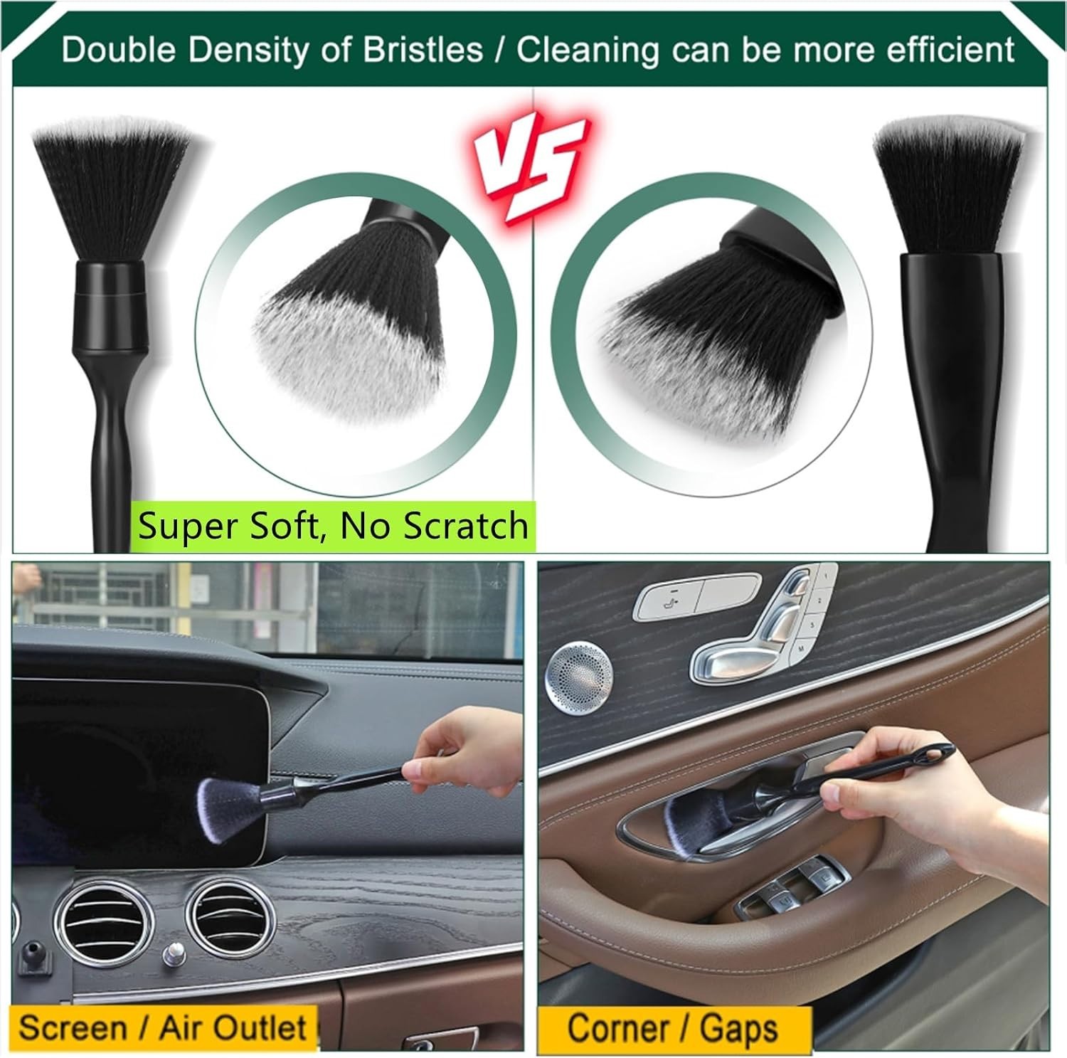 Car Interior Duster Brush & Cleaning Gel Kit Slime Dust Remover Detailing Tools