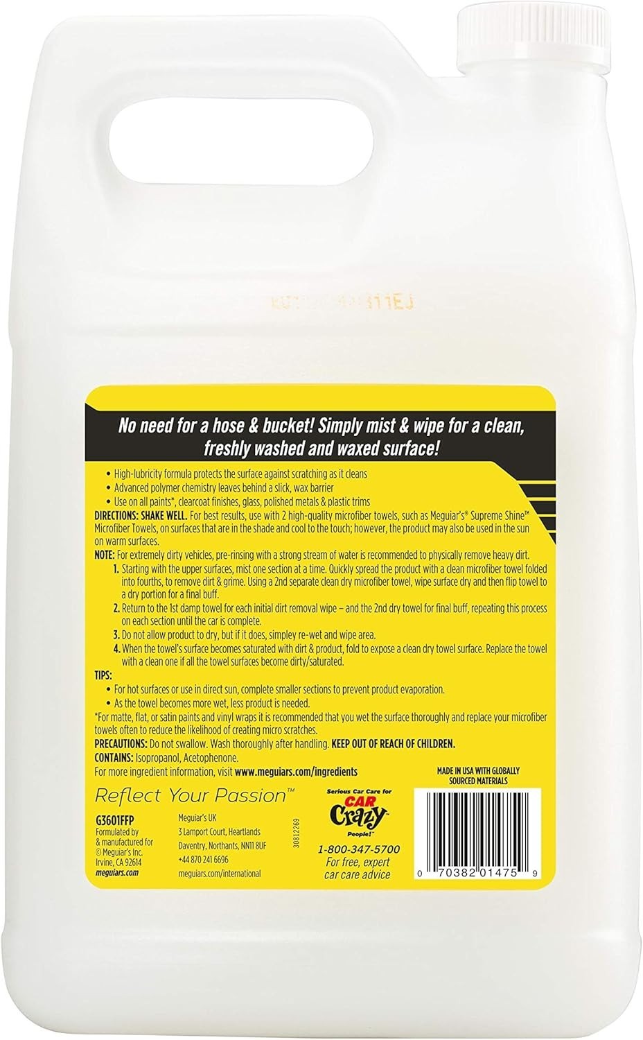 2-in-1 Waterless Car Wash & Wax – 128 Oz Eco-Friendly Formula for Instant Shine