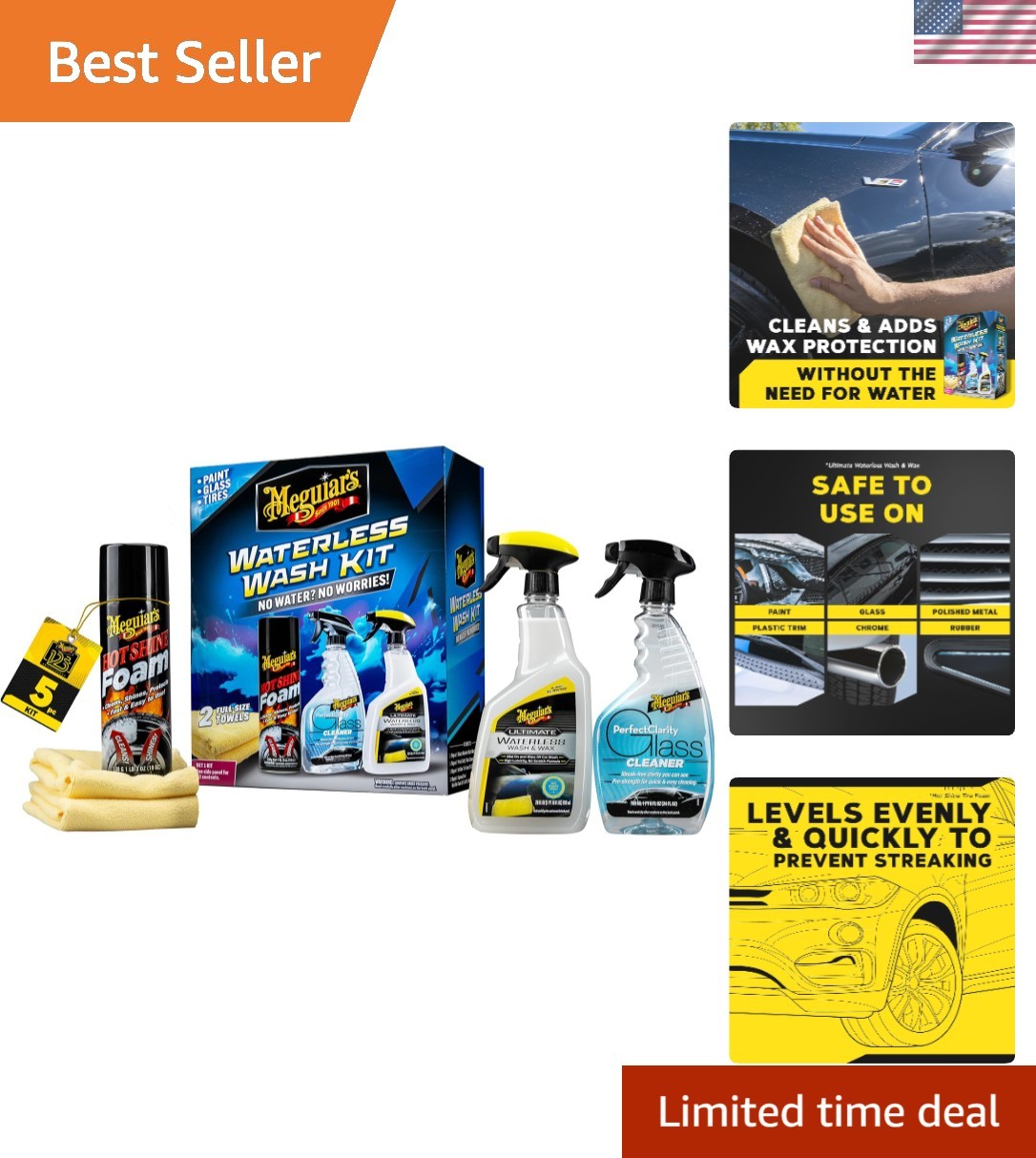 Waterless Wash and Tire Shine Bundle – Professional Results Anywhere (70 Fl Oz)