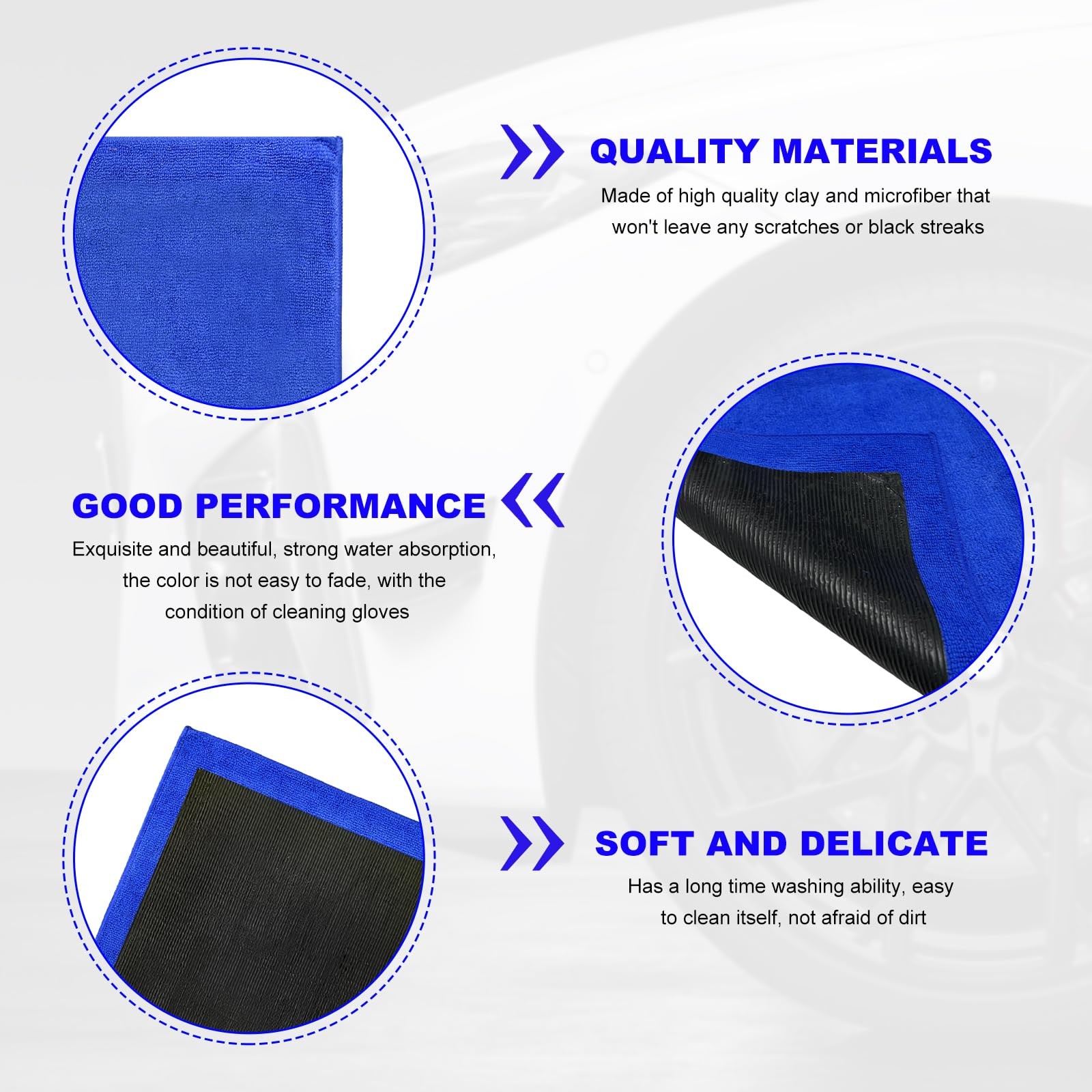 MTRPS Clay Towel, 12″×12″ Fine Grade Microfiber Bar Alternative 1pc