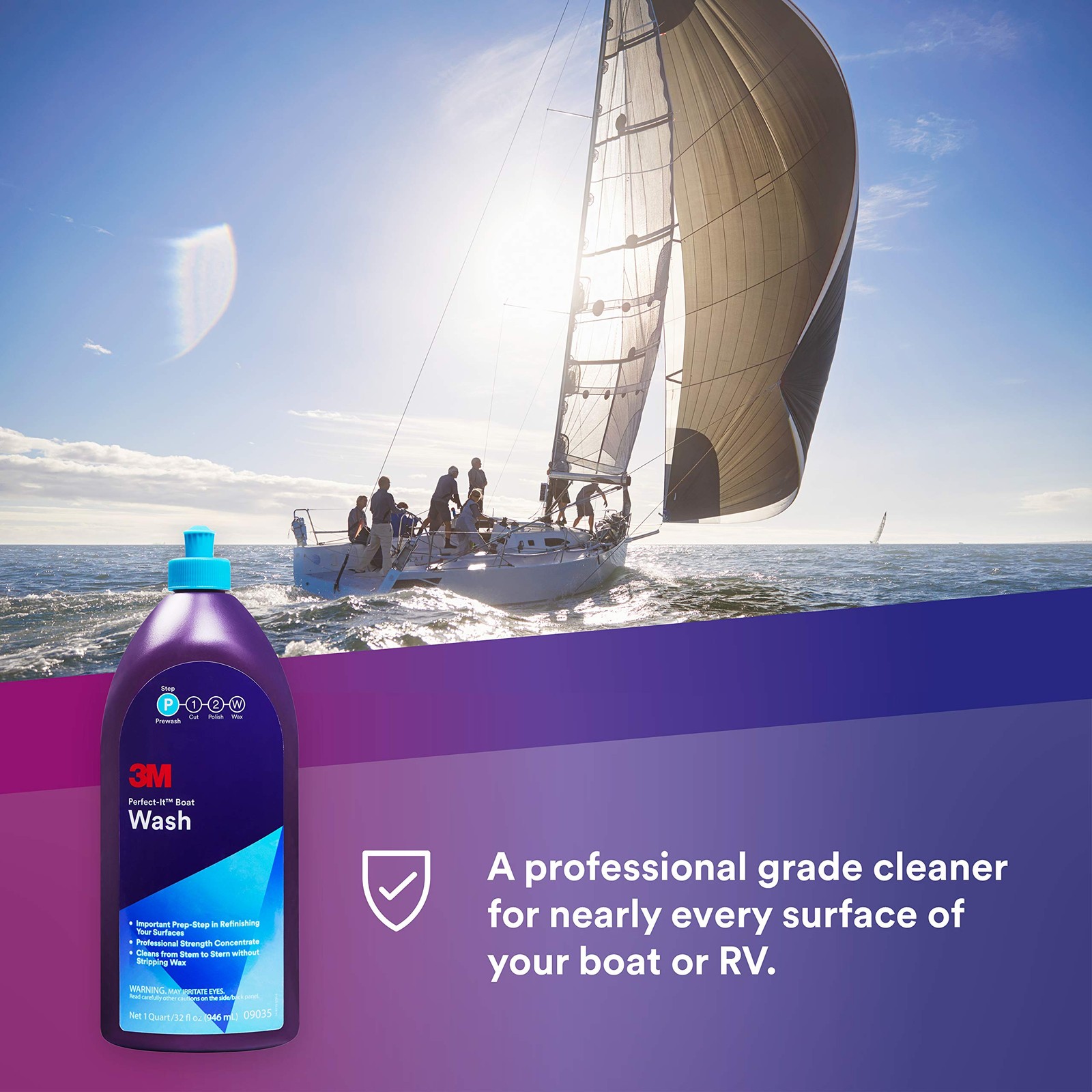 Perfect-It 3M Boat Wash, 09035, 1 Quart, Professional Strength Concentrated Form