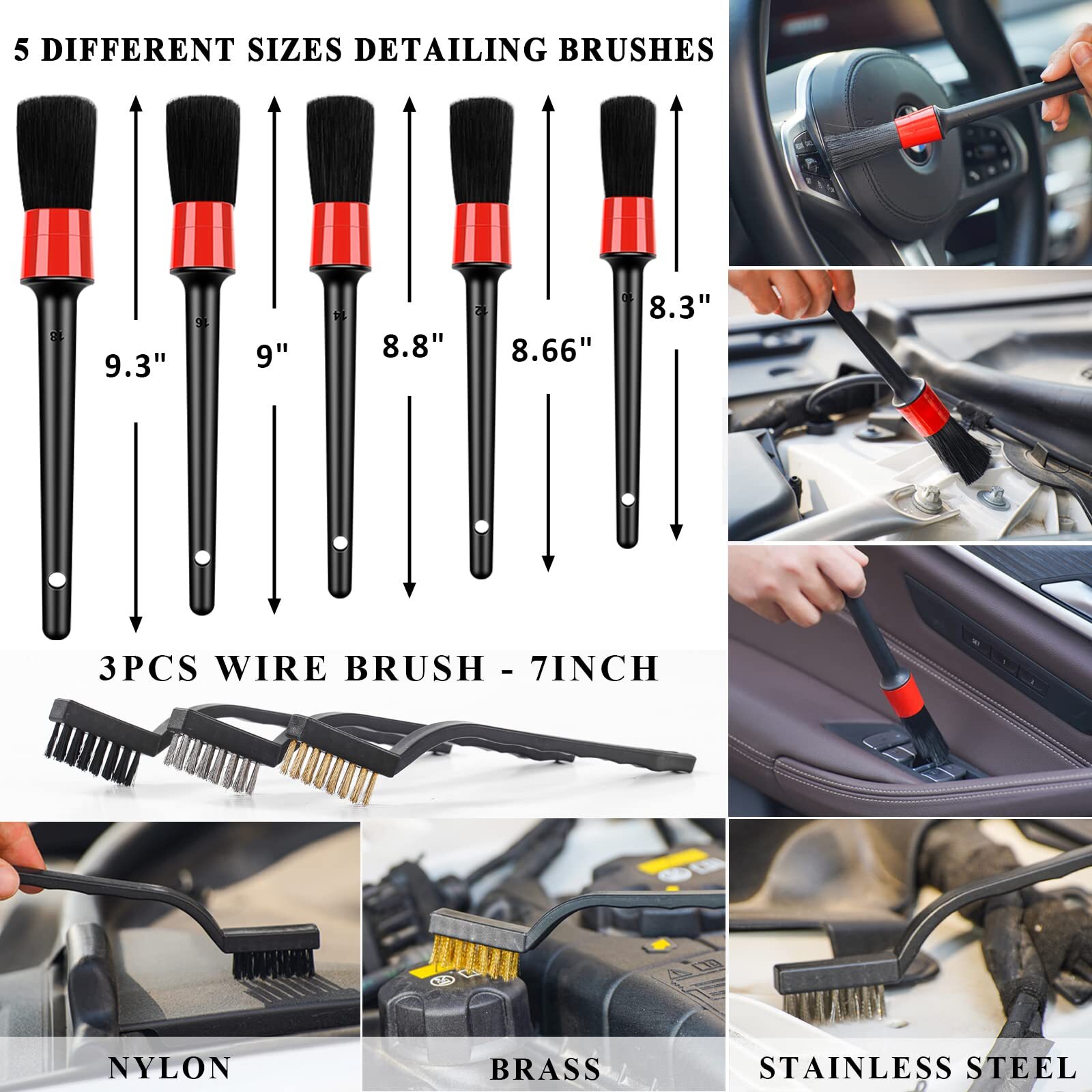 33Pcs Car Wash Detailing Kit Cleaning Kits with Foam Gun Sprayer Brush Large …