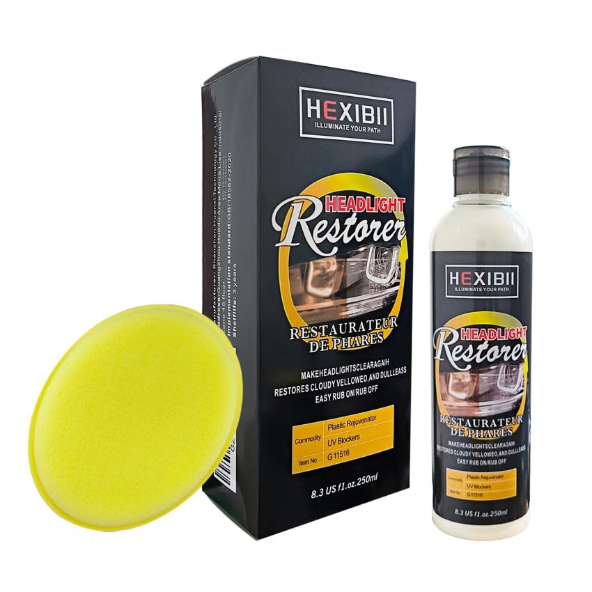 HEXIBII Car Headlight Restore and Cleaner, Removes Dullness, Yellowing and…