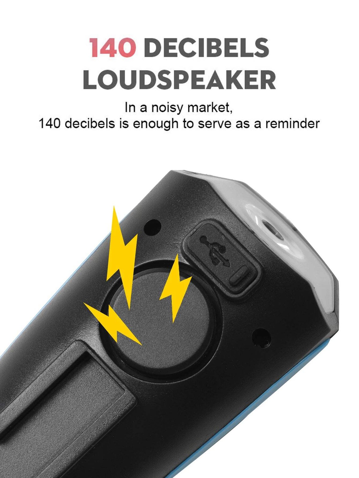 Bicycle LED Head Light with Horn Speaker 3 Modes Front remote