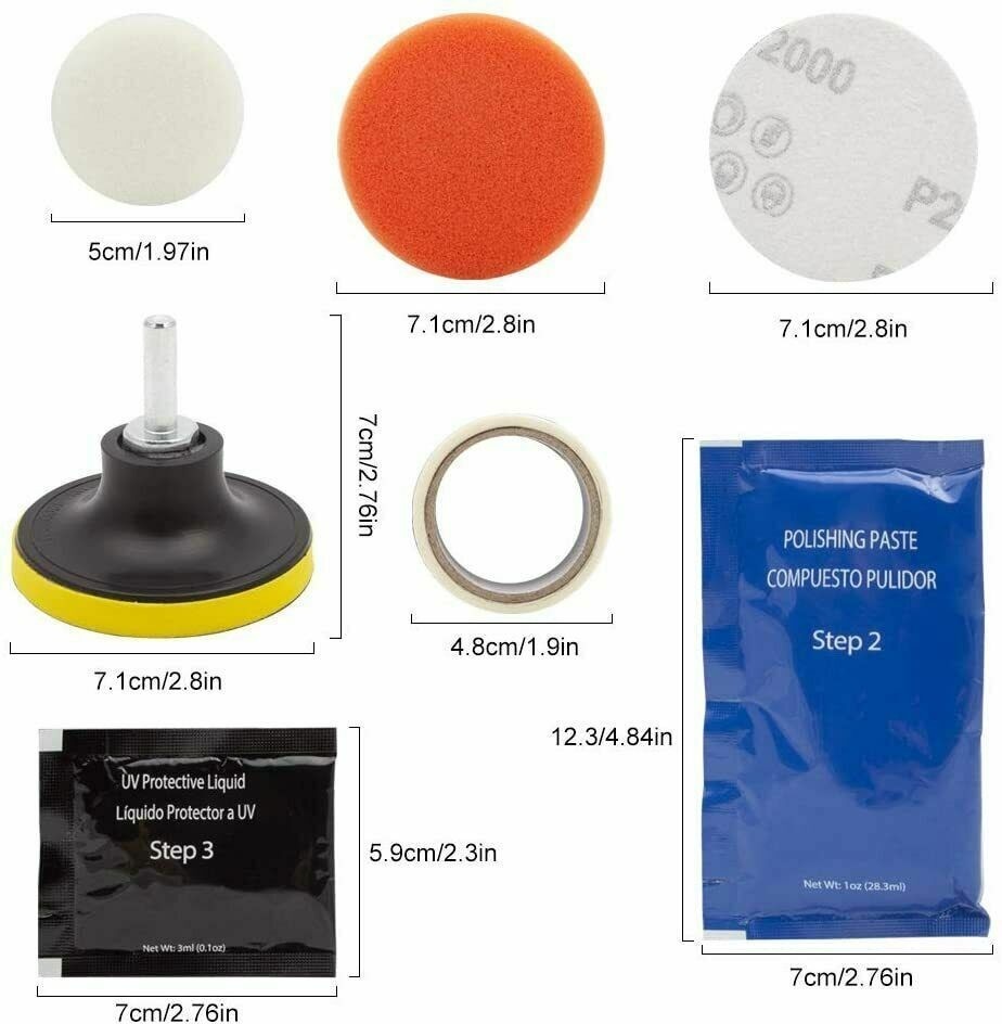 Headlight Restoration Kit Car Polishing Tool Buffing Repair for Porsche Taycan