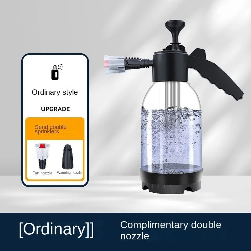 2L Hand Pump Foam Sprayer 3 Nozzles Car Wash Snow Foam Spray Bottle