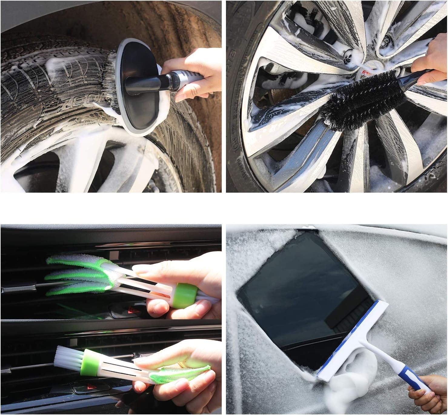 22Pcs Car Wash Kit Detailing Set Collapsible Bucket Microfiber